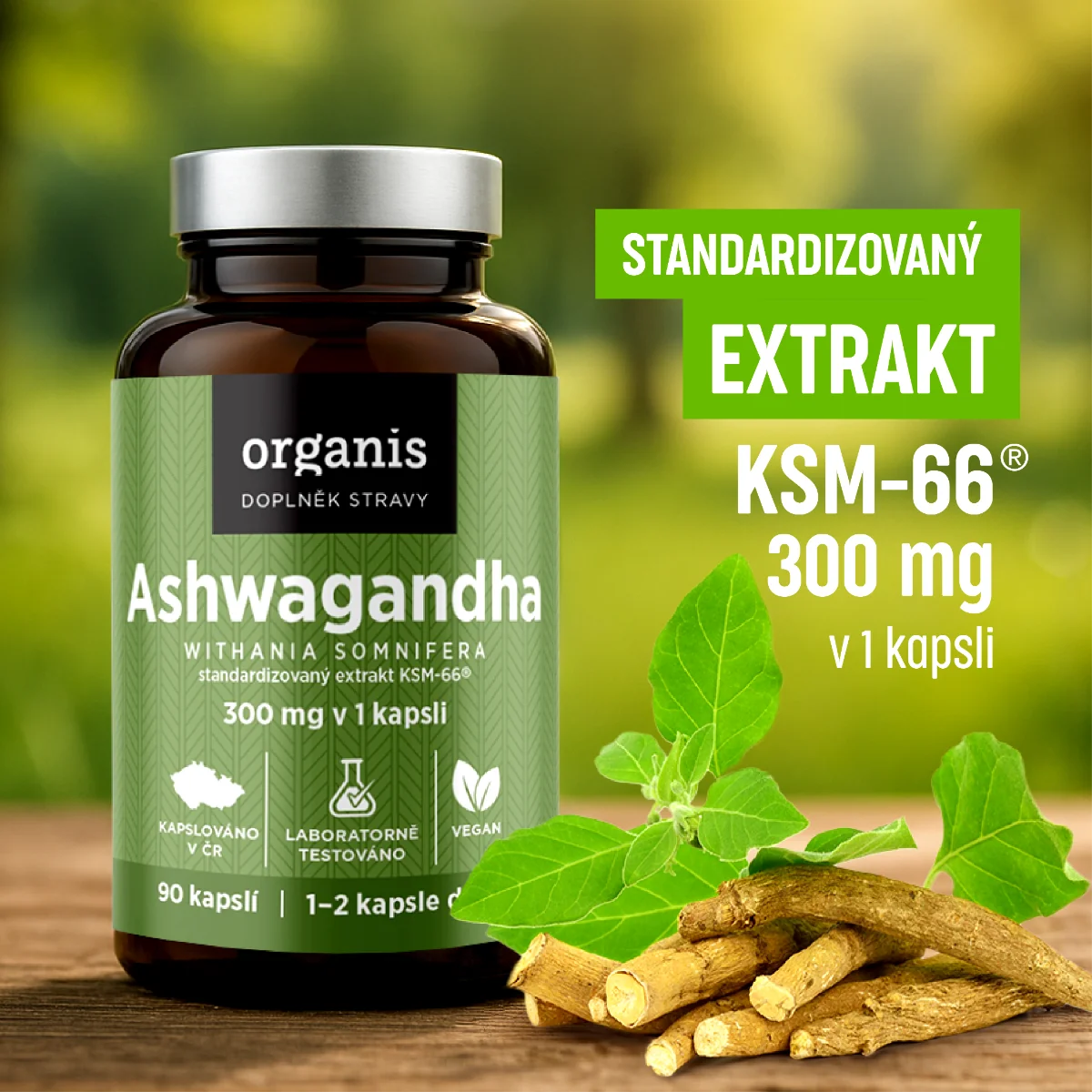 Organis Ashwagandha 300 mg 90 kapslí