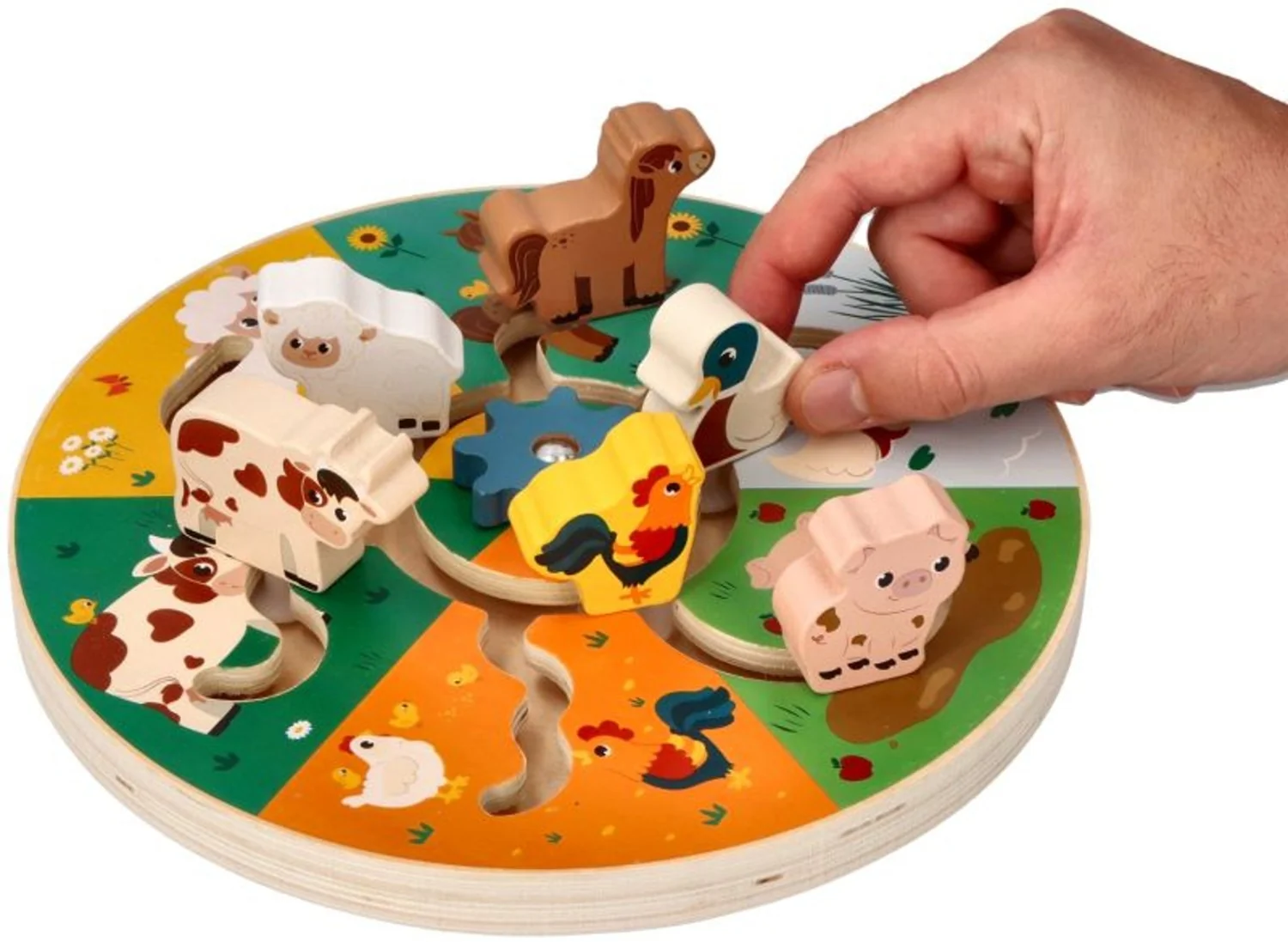 Adam Toys Naučná dřevěná přesouvačka, Farma