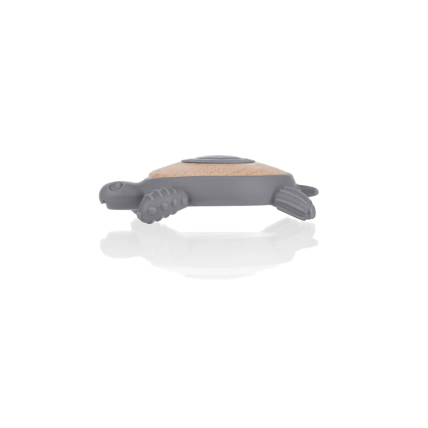 Zopa Silikonové dřevěné kousátko Turtle, Dove Grey 2