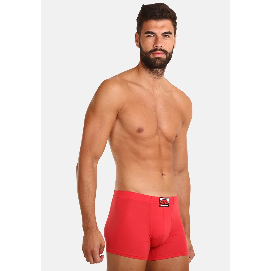 Styx Pánské boxerky long klasická guma červené (F1064) S