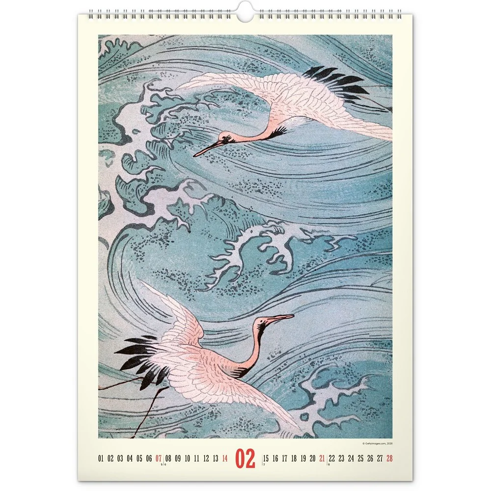 NOTIQUE Nástěnný kalendář Vintage plakáty - japonské umění 2027 33 × 46 cm