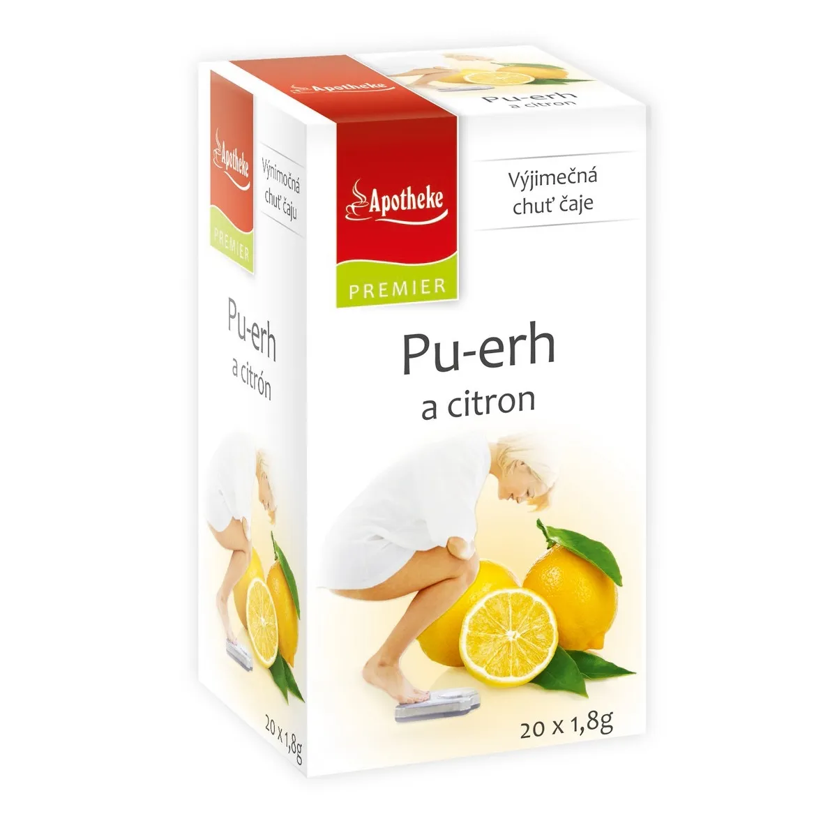 Apotheke Pu-erh a citron čaj nálevové sáčky 20x1,8 g
