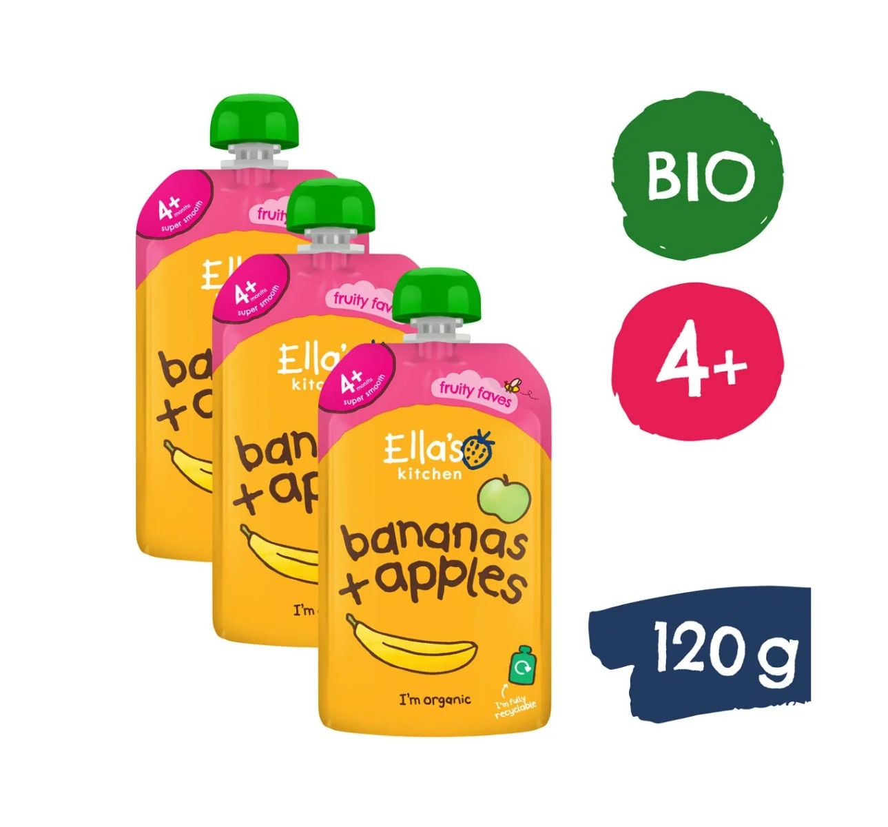 Ellas Kitchen BIO Jablko a banán kapsička 120 g