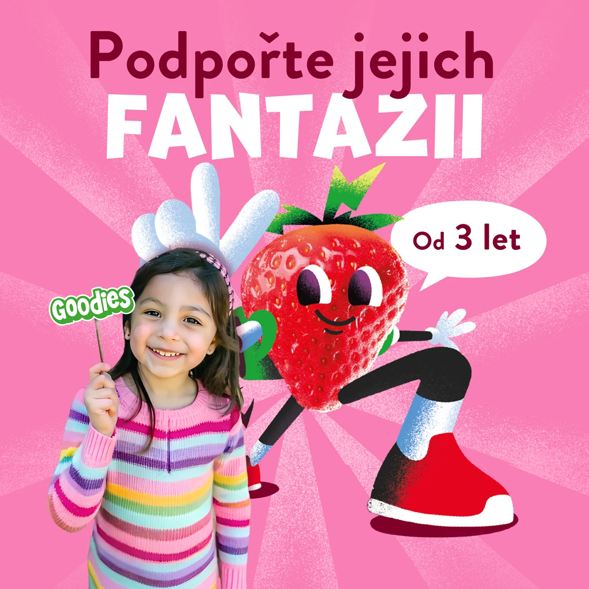 Goodies Fruit Jahodoví gumídci 17 g