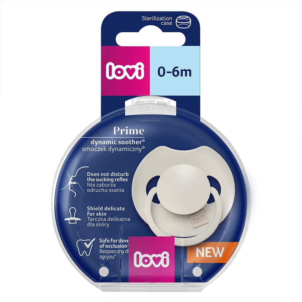 LOVI Prime Dudlík silikonový dynamický 0–6m 1 ks Coconut