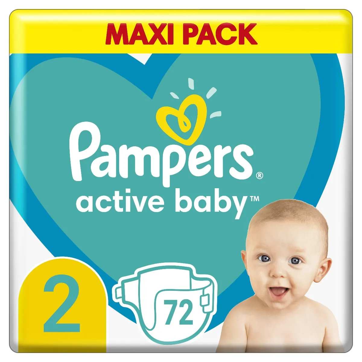 Pampers Active Baby vel. 2 Maxi Pack 4-8 kg dětské pleny 72 ks