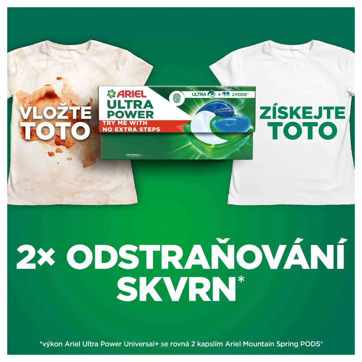 Ariel Ultra Power Pods Universal+ kapsle na praní 18 ks