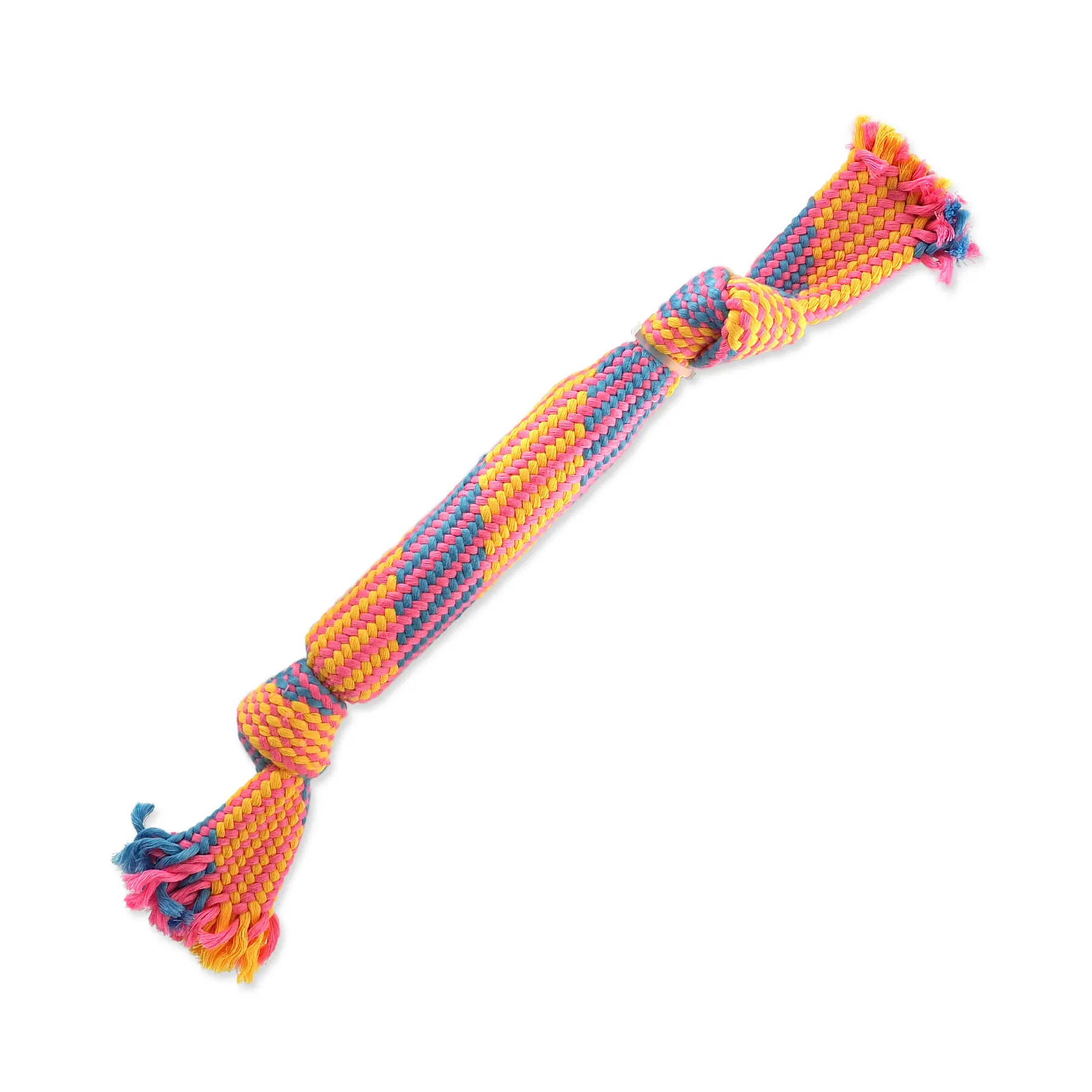 Dog Fantasy Hračka přetahovadlo se zvukem a knoty barevný vzor 2. 40 cm