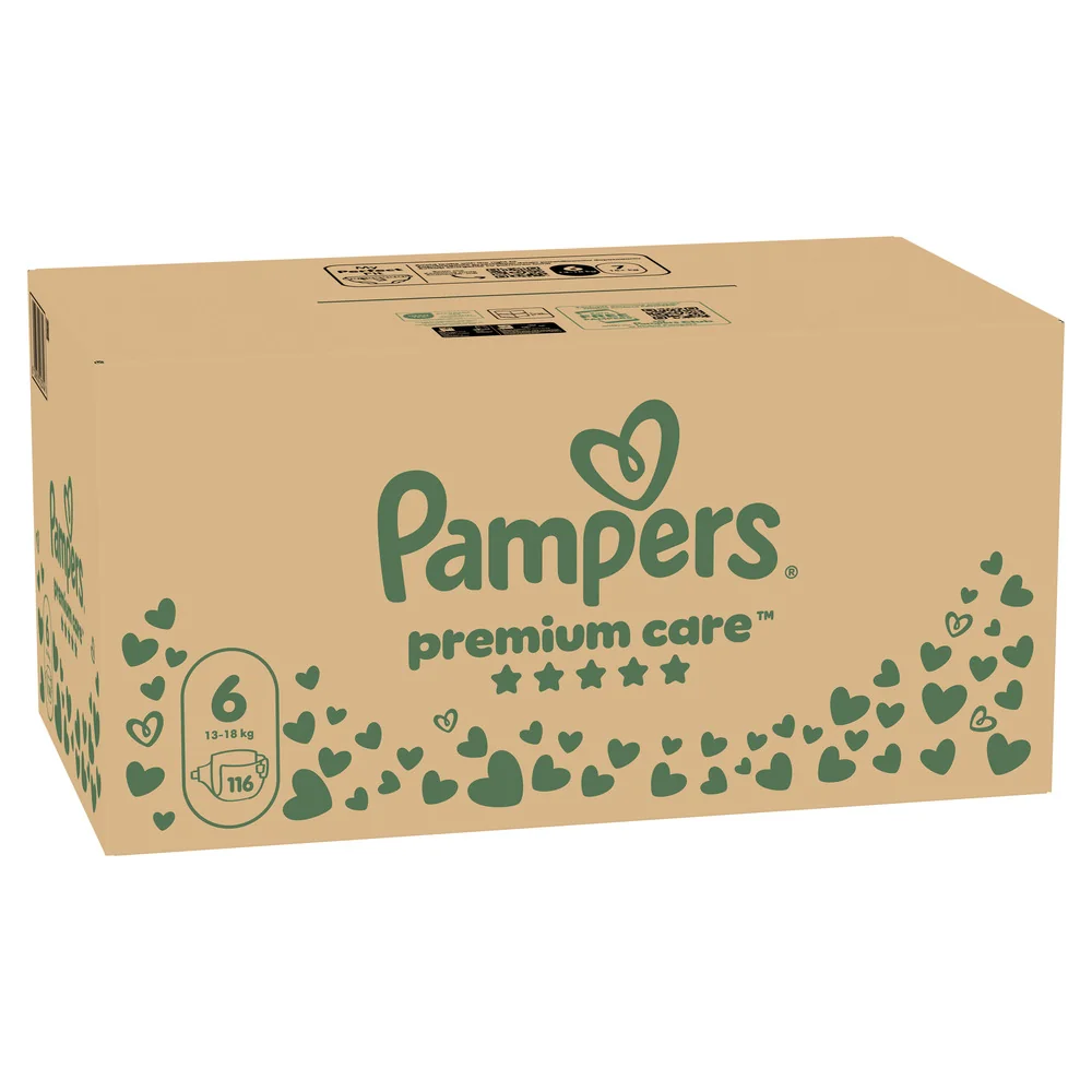 Pampers Premium Care vel. 6 13-18 kg dětské pleny 116 ks