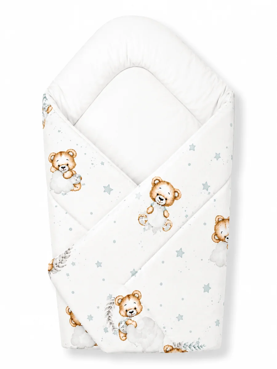 Baby Nellys Zavinovačka pro miminko Classic Sleepy Teddy, bílý