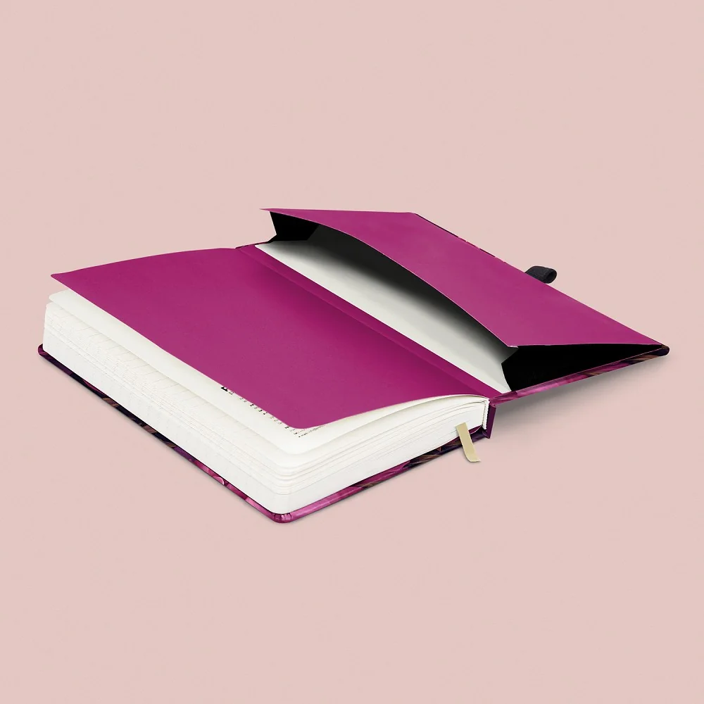 NOTIQUE Notes Fialové květy, linkovaný 13 × 21 cm