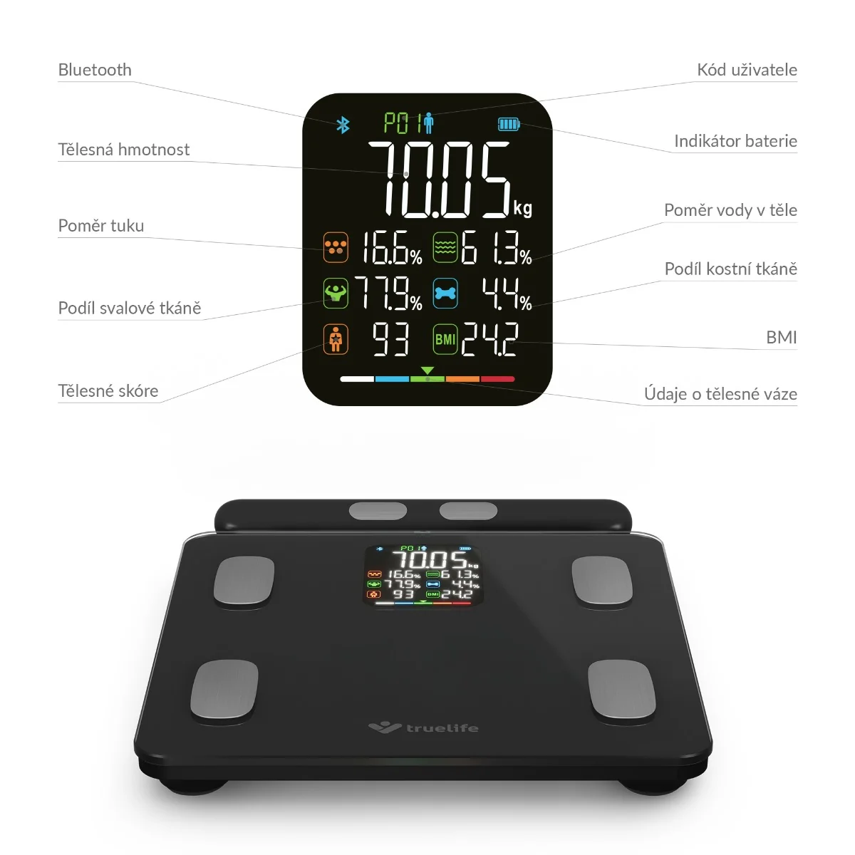 Truelife FitScale W8 osobní váha black