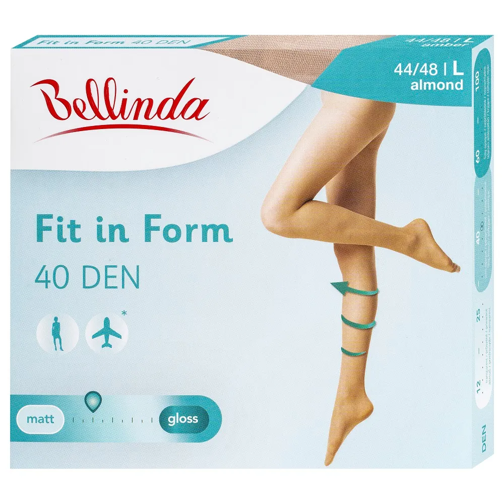 Bellinda Fit in Form 40 DEN vel.L punčochové kalhoty světle tělové