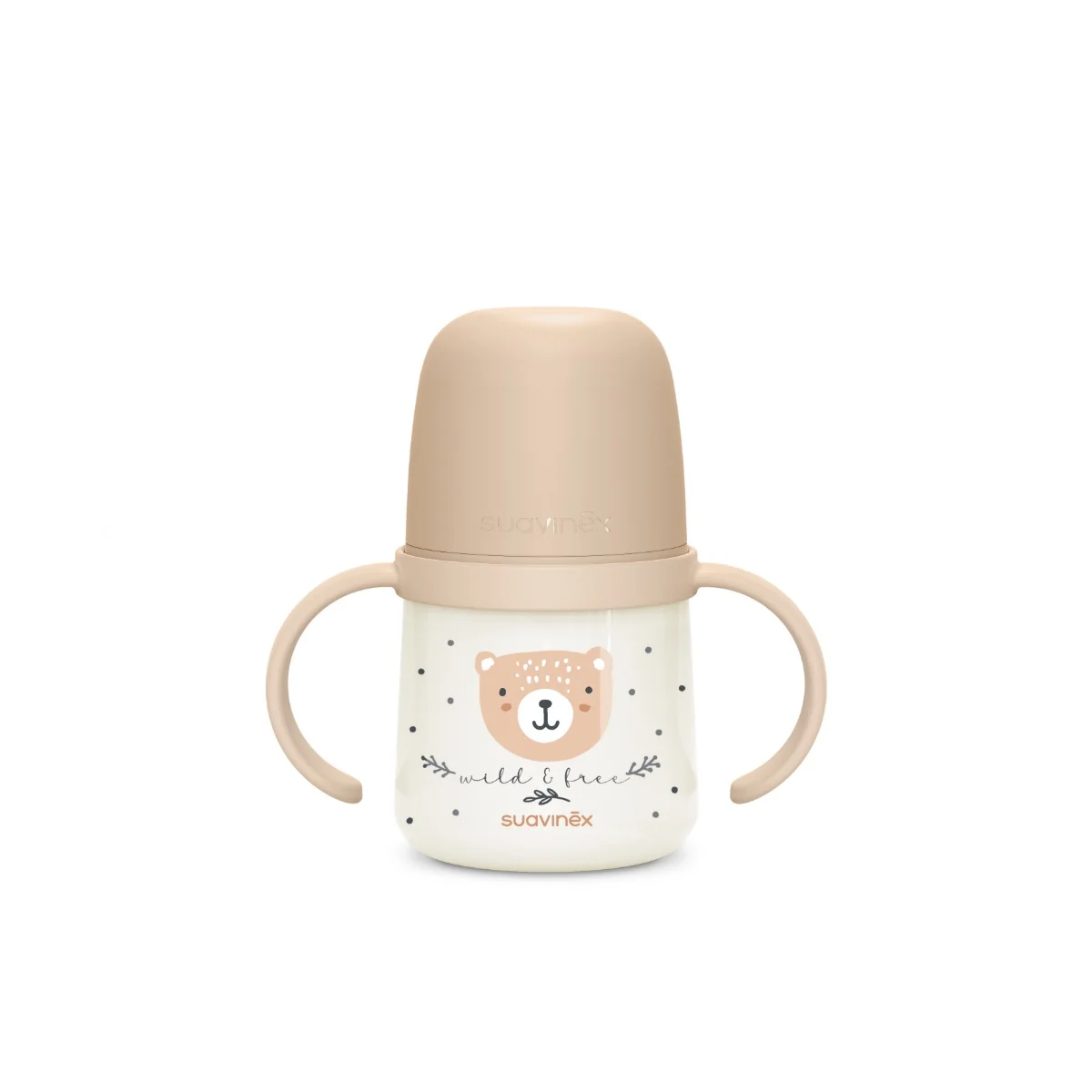 Suavinex První láhev s oušky WILD&FREE 150 ml 1 ks hnědá