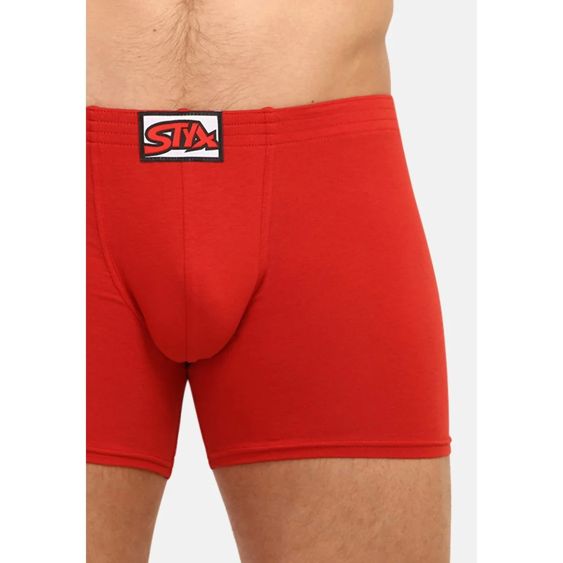 Styx Pánské boxerky long klasická guma červené (F1064) S