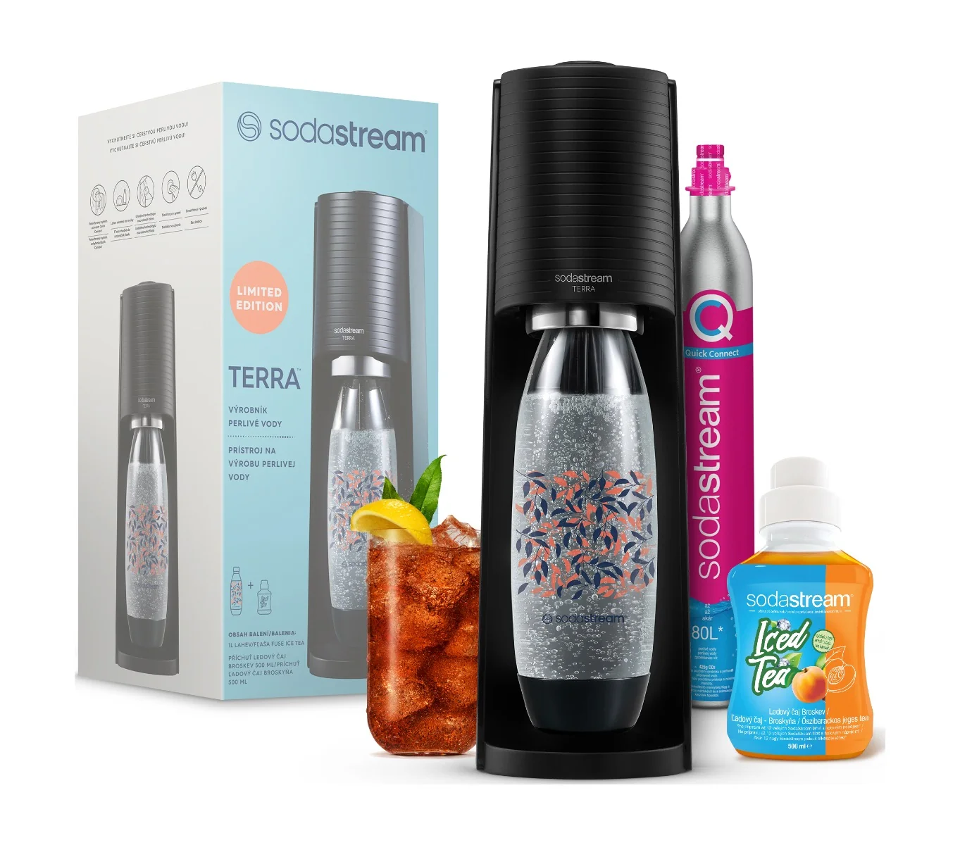 SODASTREAM Terra Black Ice Tea Megapack výrobník perlivé vody
