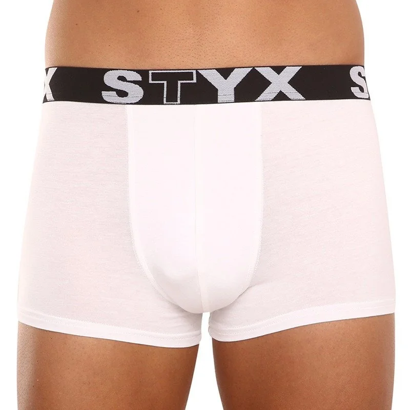 Styx 3PACK pánské boxerky sportovní guma bílé (3G1061) XL