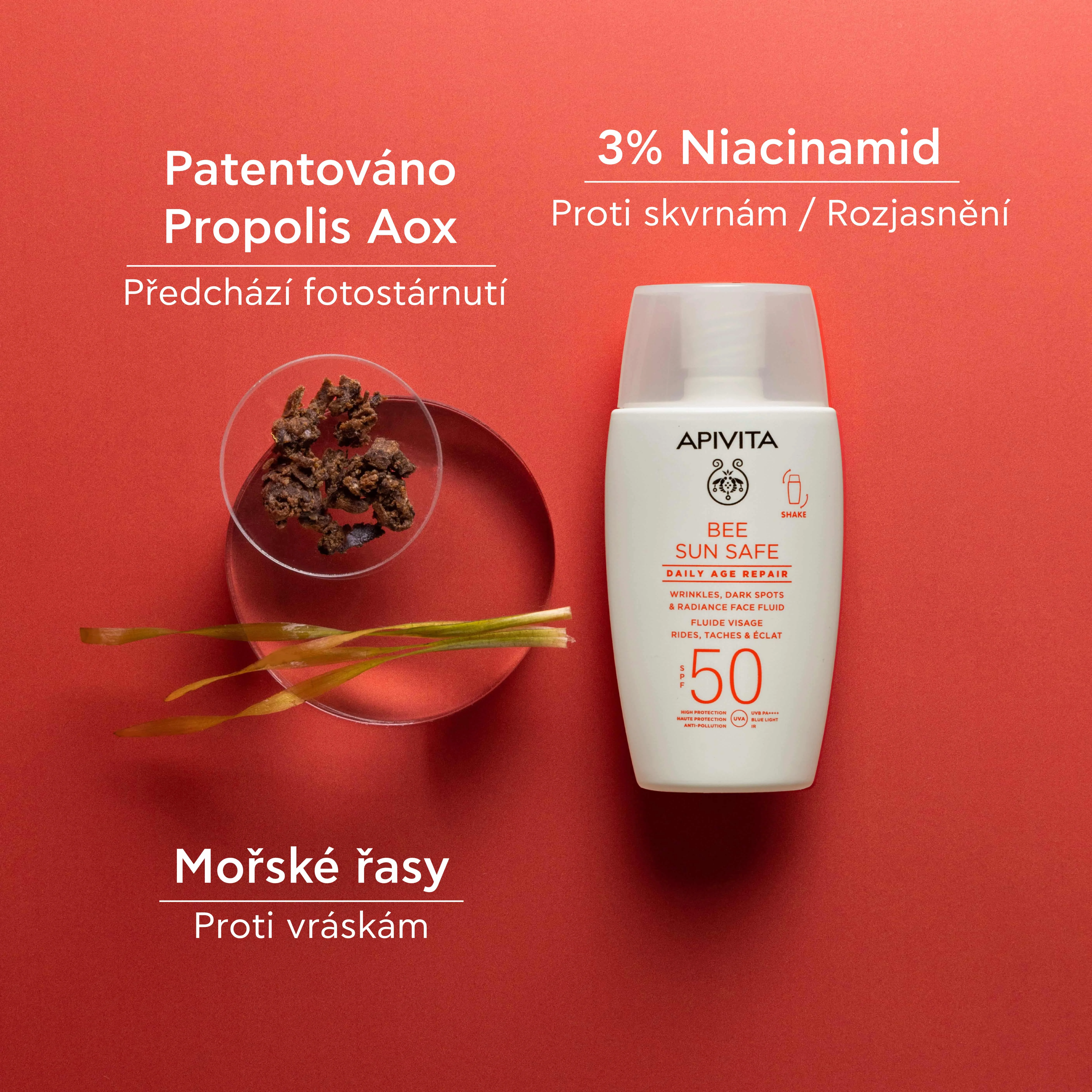 APIVITA Bee Sun Safe Daily Age Repair SPF50 pleťový fluid 50 ml