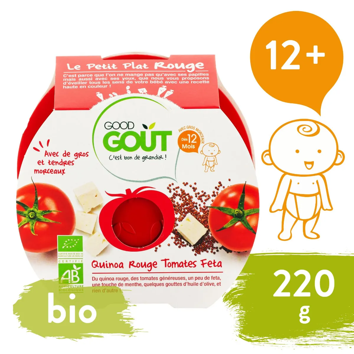 Good Gout BIO Rajčátka s červenou quinou a sýrem Feta 12m+ 220 g