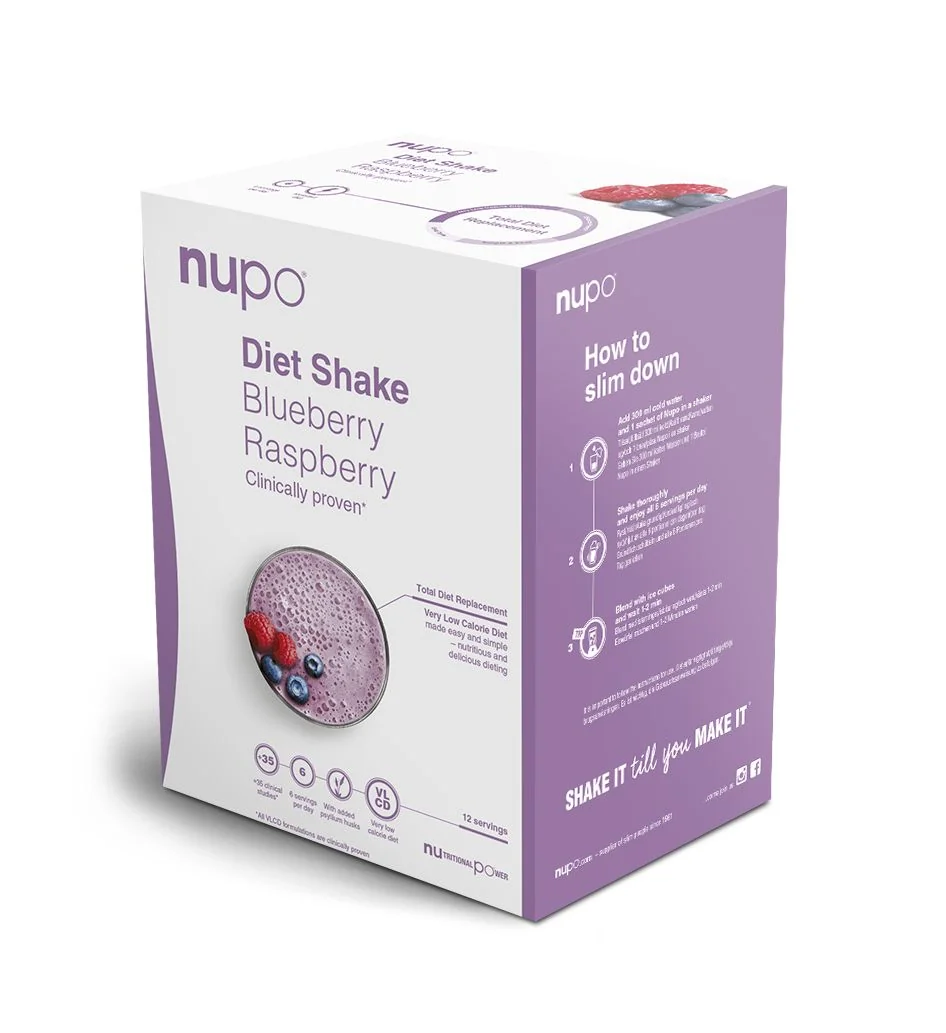 NUPO Dieta Šejk borůvka-malina 12x32 g