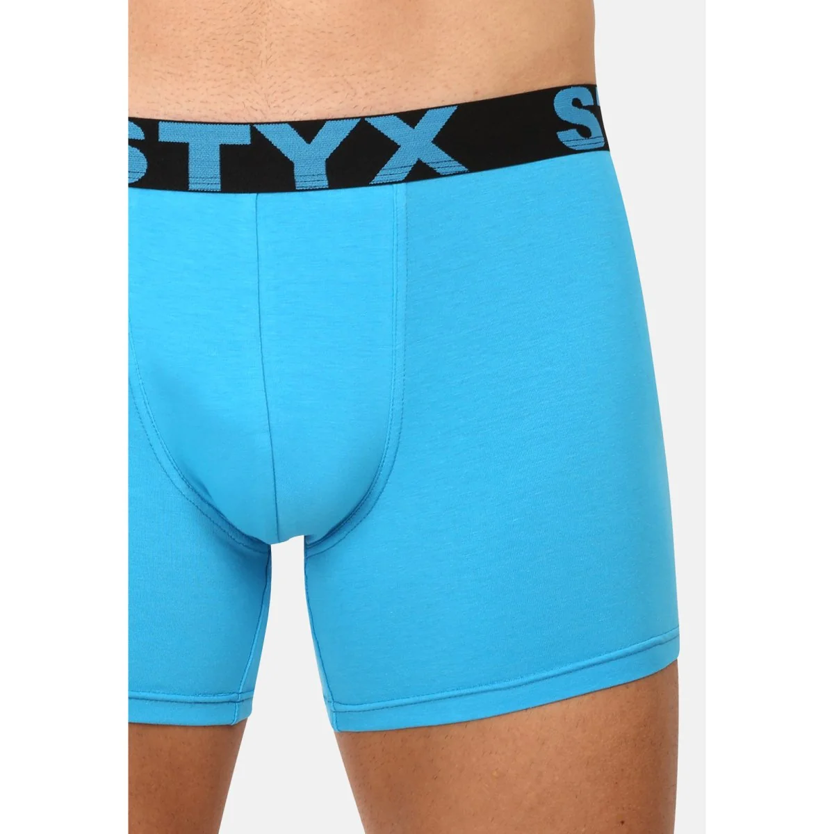 Styx Pánské boxerky long sportovní guma světle modré (U1169) M