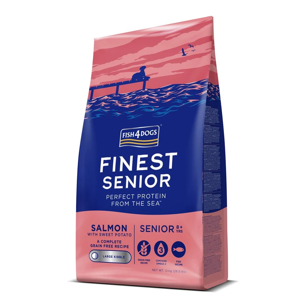 Fish4Dogs Granule velké pro starší psy Finest losos se sladkými bramborami 12 kg, 8+