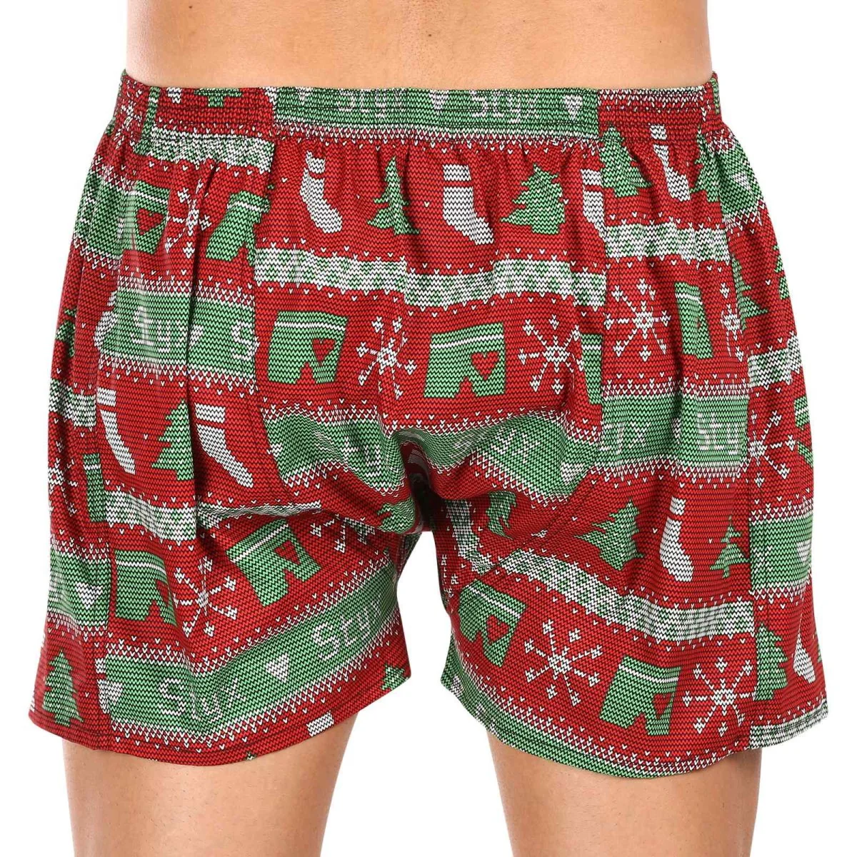 Styx Pánské trenky art klasická guma nadrozměr Vánoce pletené (E1658) 5XL