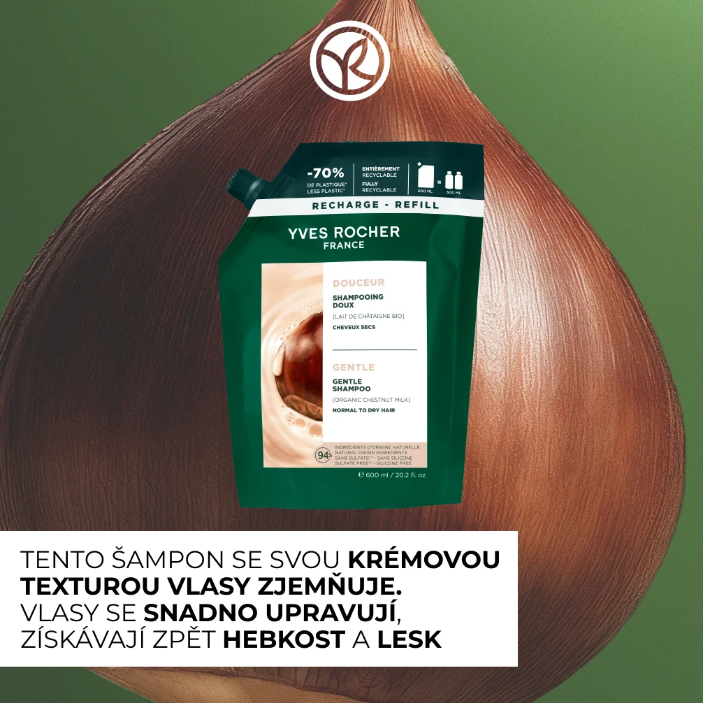 Yves Rocher Haircare Botanical Solutions Zjemňující šampon 600 ml