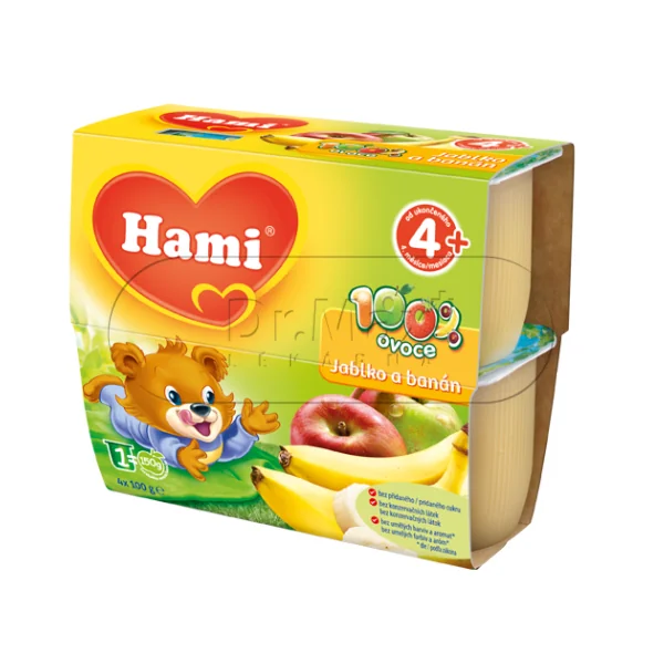 Hami 100% ovoce jablko banán 4x100g 4M