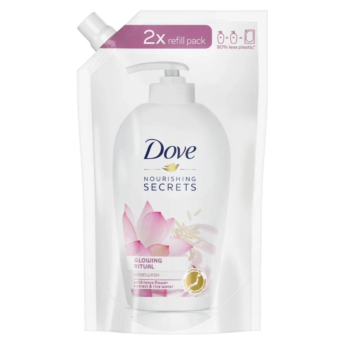 Dove Glowing Ritual Lotus tekuté mýdlo – náplň 500 ml