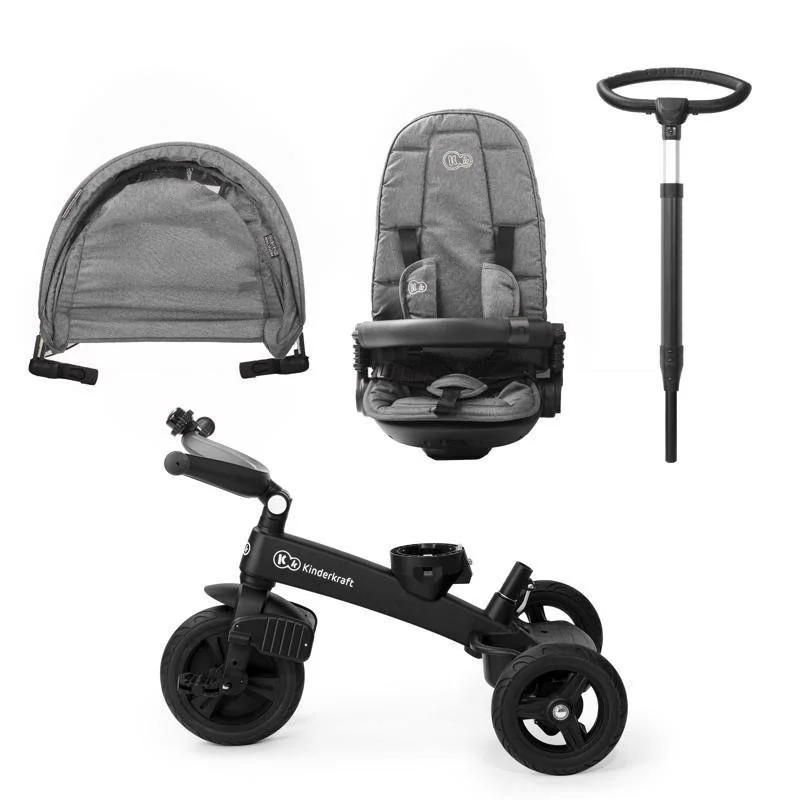 Kinderkraft select Tříkolka Easytwist Platinum Grey, Premium