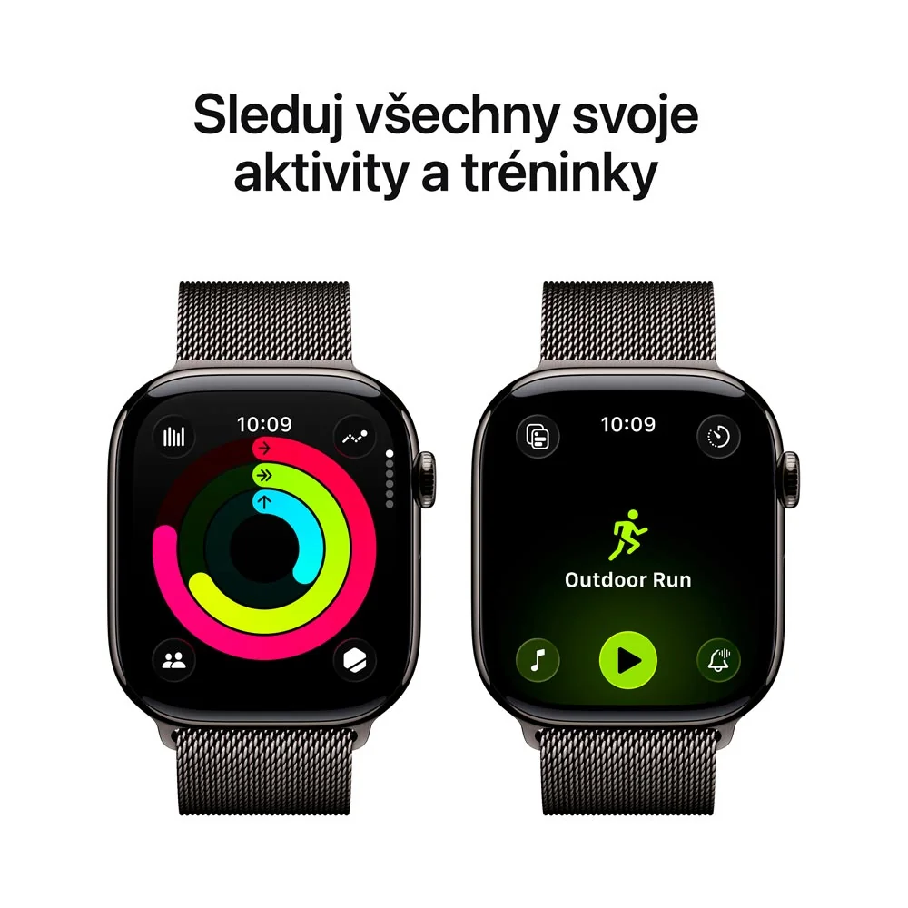 Apple Watch 11 46 mm titan, milánský řemínek S/M chytré hodinky