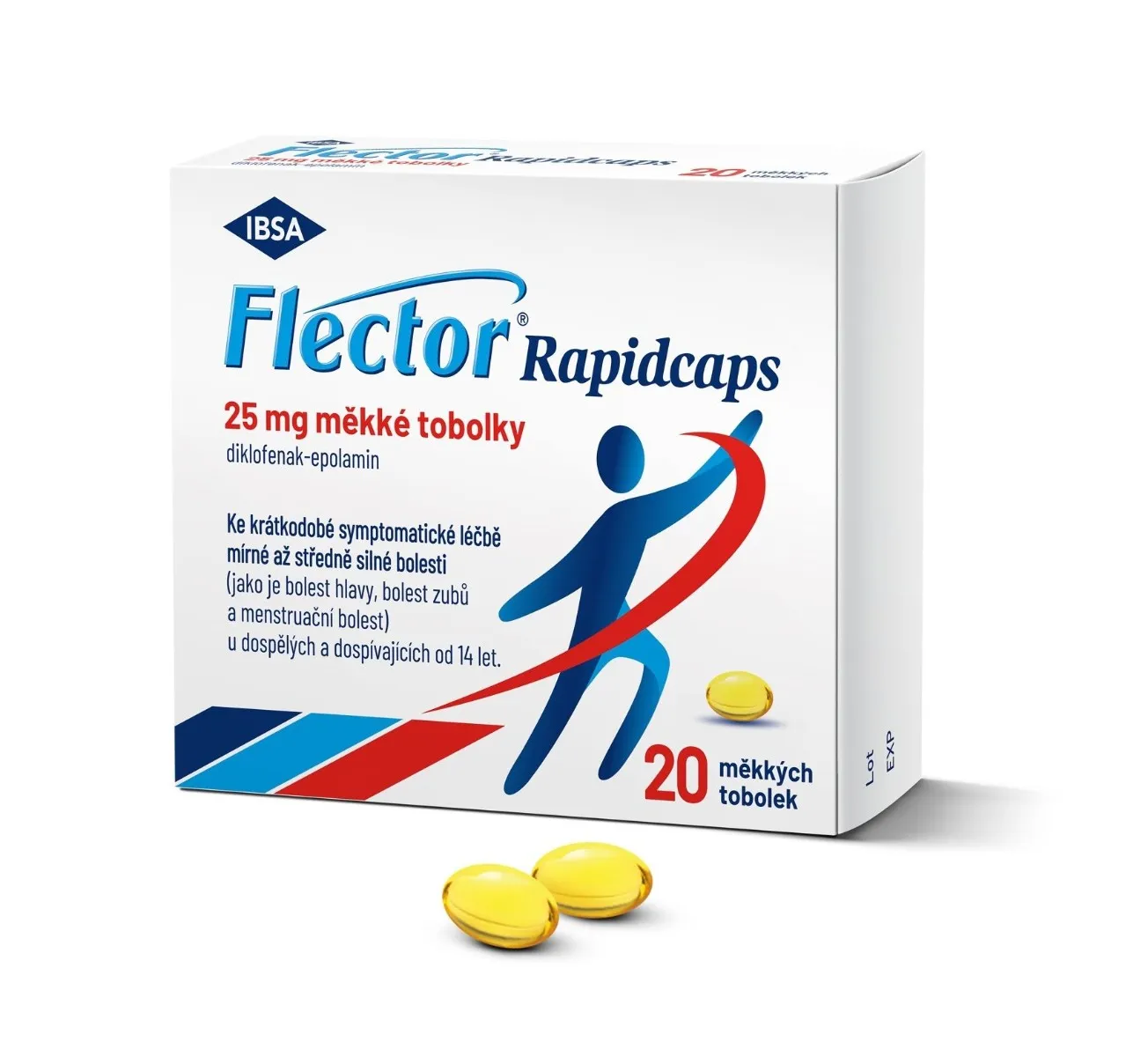 Flector Rapidcaps 25 mg 20 měkkých tobolek