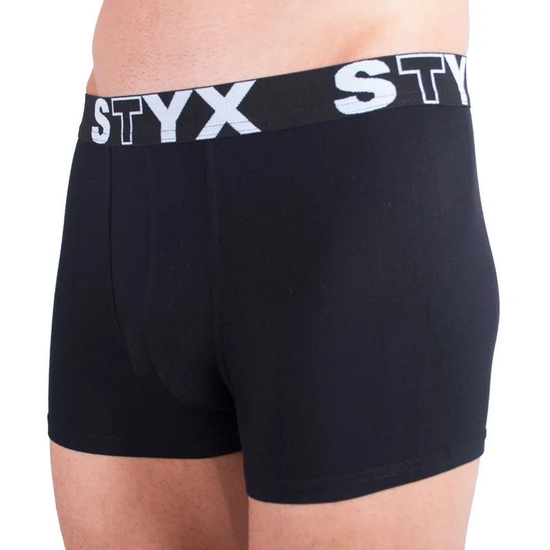 Styx 3PACK pánské boxerky sportovní guma nadrozměr černé (3R960) 3XL
