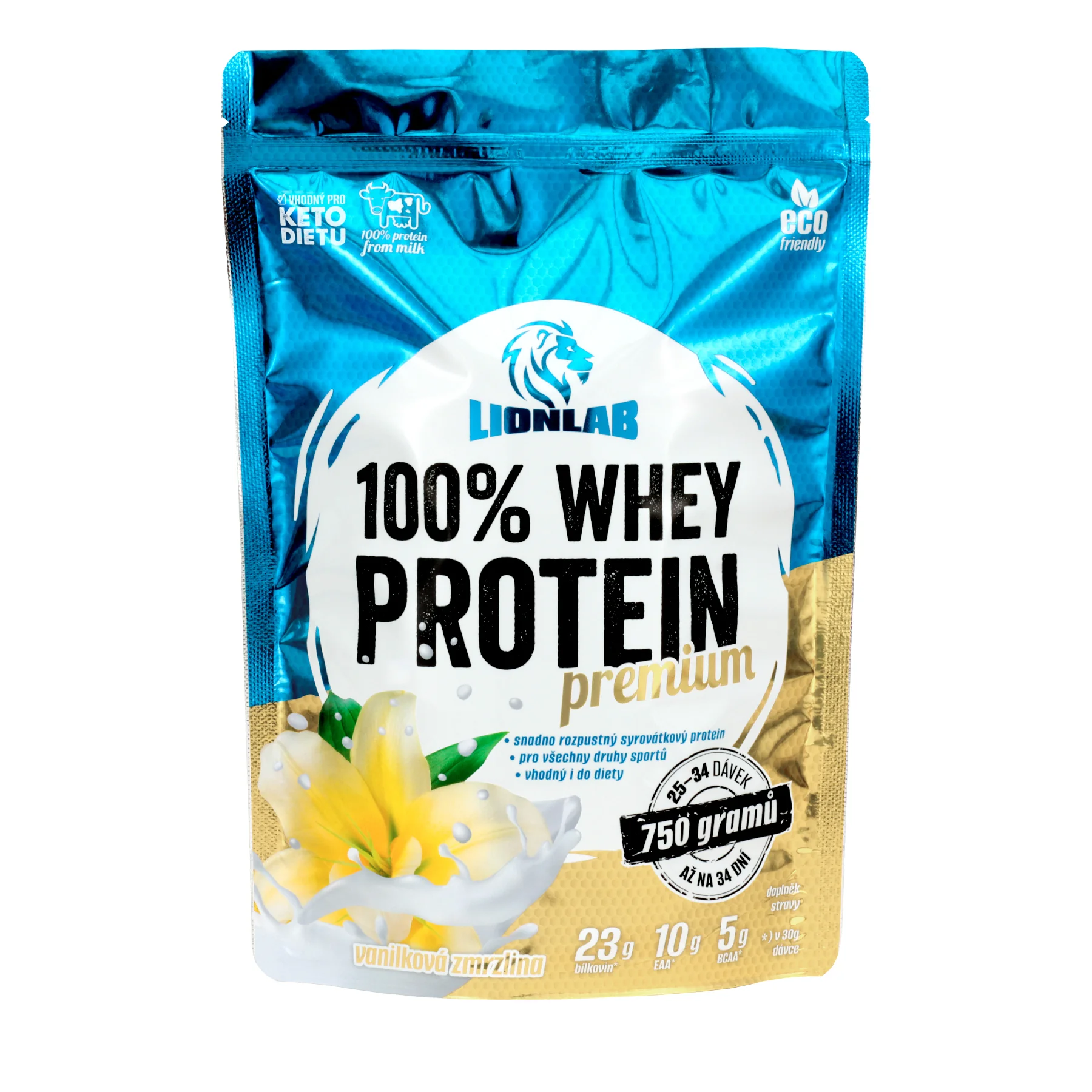 Lionlab 100 % Whey Protein 750 g vanilková zmrzlina