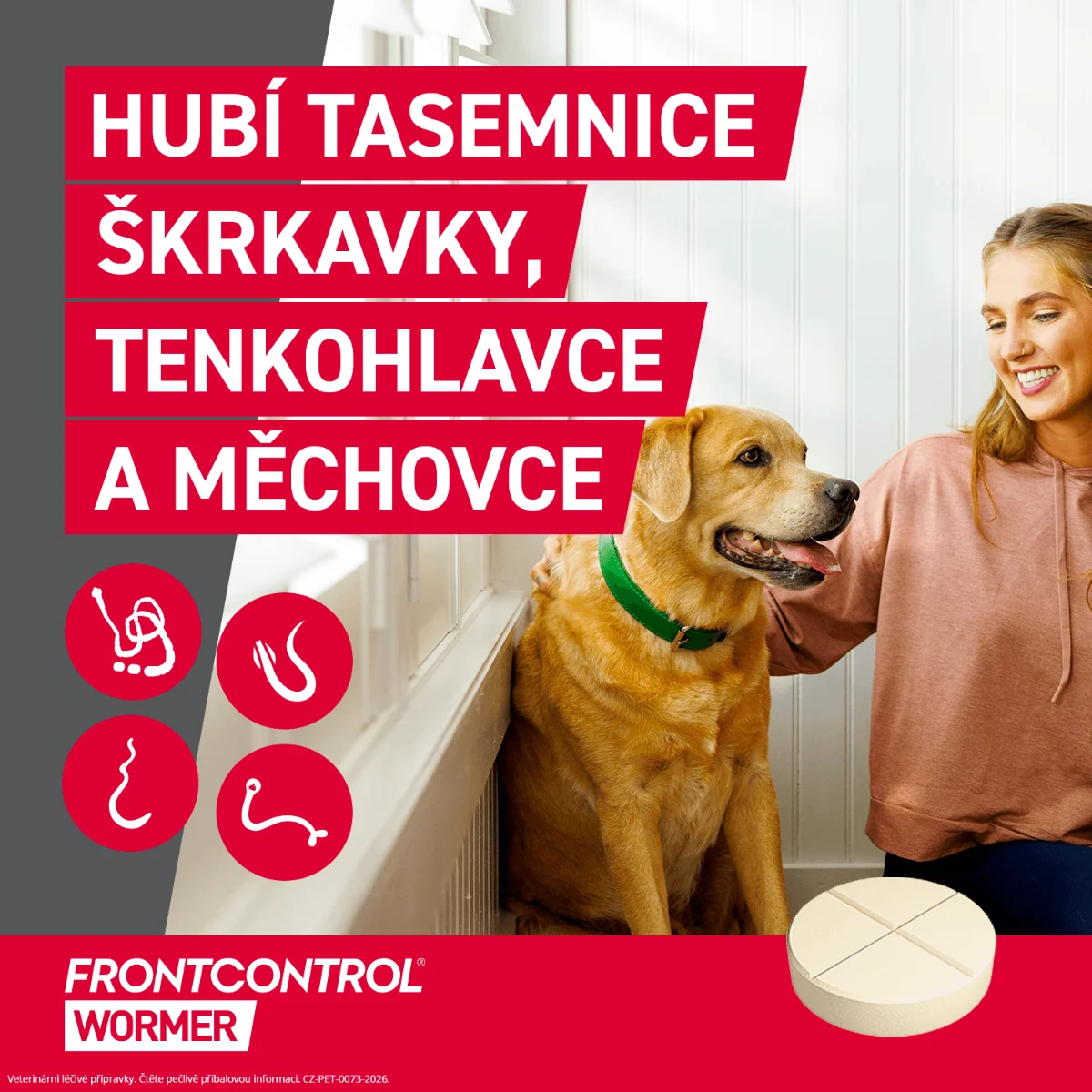 FRONTCONTROL Wormer tablety pro psy 10 kg 2 tablety