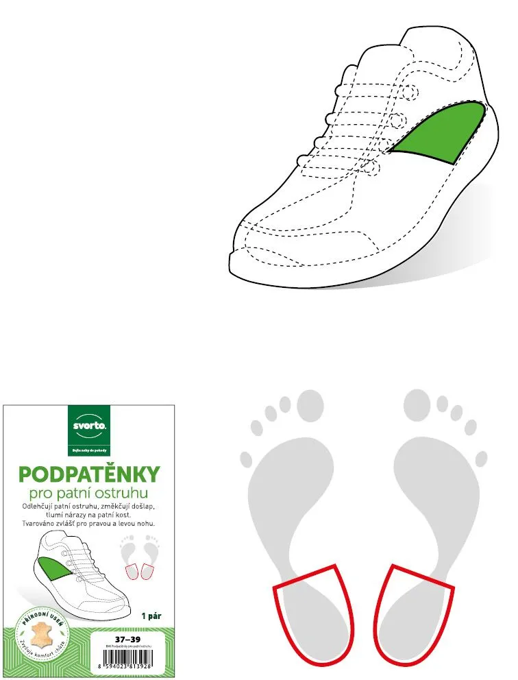 Svorto 046 Podpatěnky pro patní ostruhu vel. 43-46 1 pár