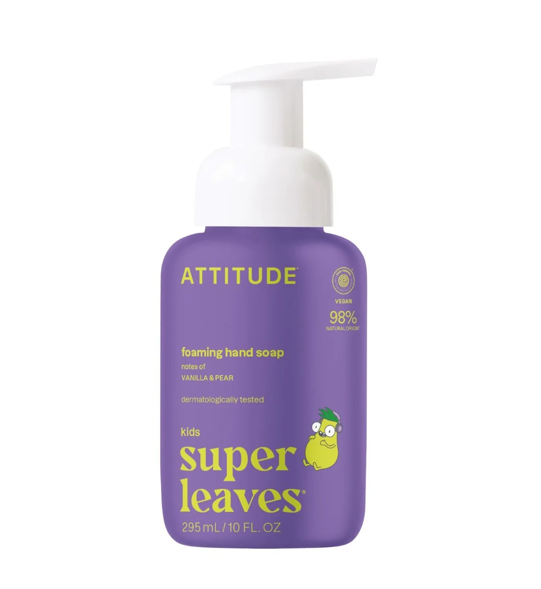 ATTITUDE Super leaves Kids Dětské pěnivé mýdlo na ruce s vůní vanilky a hrušky 295 ml