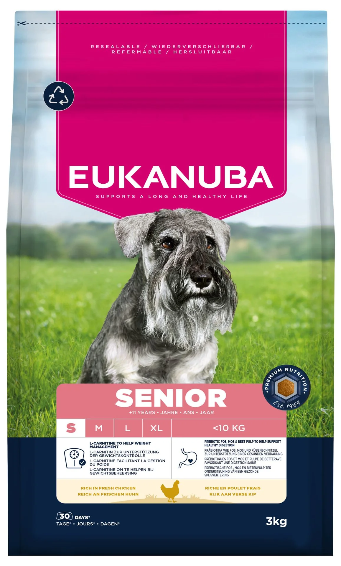 Eukanuba Krmivo Senior Small rich in fresh chicken 3kg