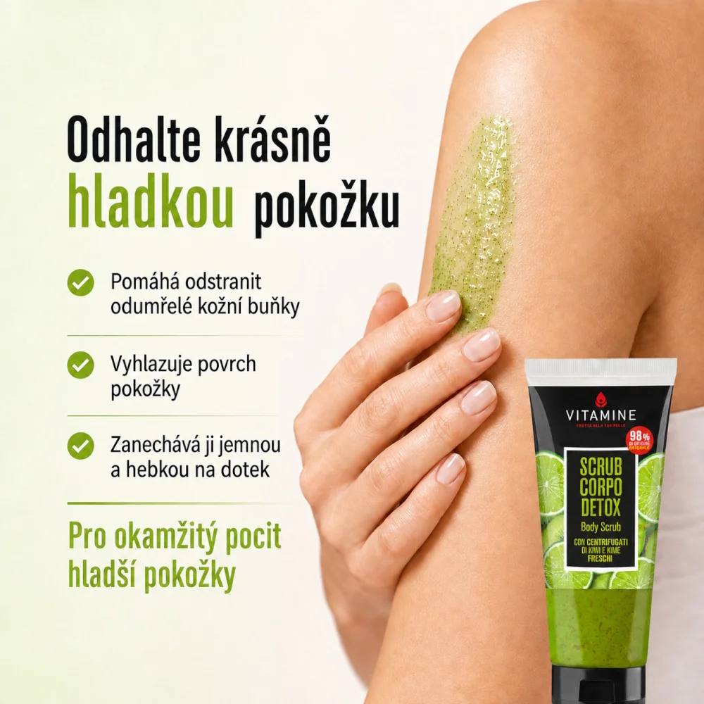 Vitamine Detox Kiwi a limetka tělový peeling 200 ml