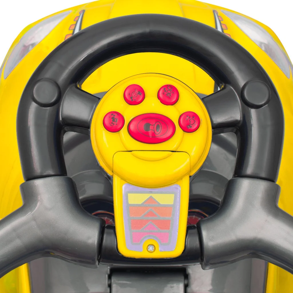 Baby Mix Dětské odrážedlo s vodící tyčí 3v1  Mega Car žluté 
