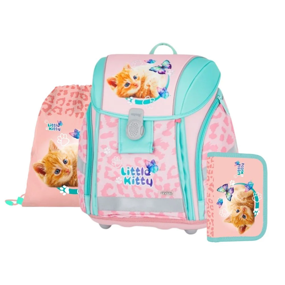 Oxybag PREMIUM LIGHT - školní set Kočka 3 ks: aktovka, penál, sáček aktovka, penál, sáček