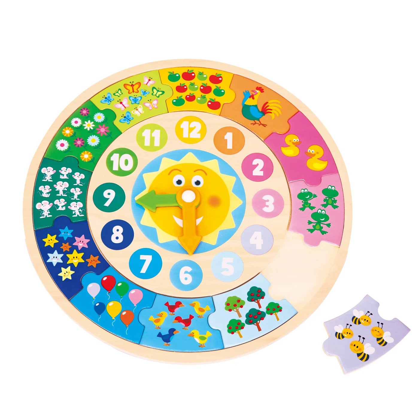 New Classic Toys Dřevěné hodiny + puzzle