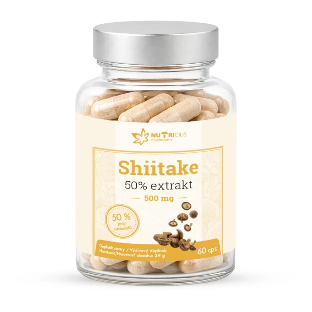 Nutricius Shiitake 50% extrakt 500 mg 60 kapslí