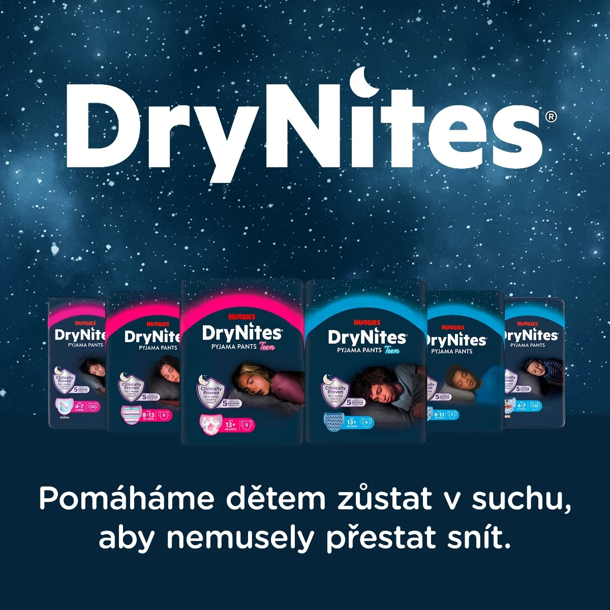 Huggies DryNites Natahovací kalhotky pro chlapce 13+ let 48–60 kg 9 ks