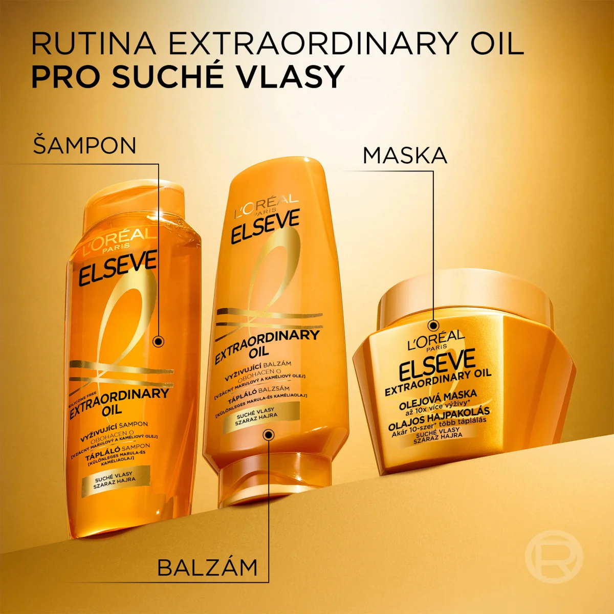 Loréal Paris Elseve Extraordinary Oil olejová maska na suché vlasy 300 ml