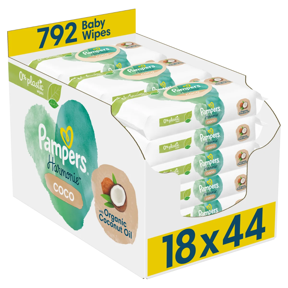 Pampers Harmonie Coco vlhčené ubrousky 18x44 ks