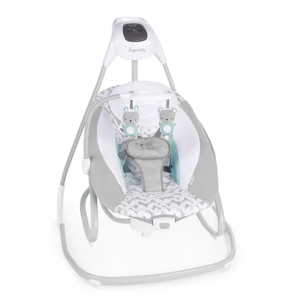 Ingenuity Houpačka velká s vibračním houpatkom a melodií USB 2v1 Raylan 0m+ do 9 kg