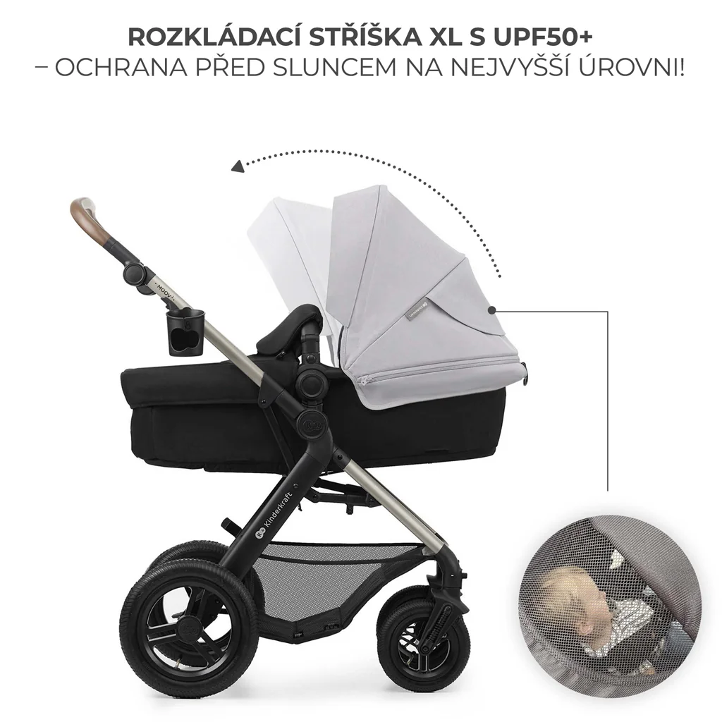 Kinderkraft Kočárek kombinovaný Moov 2 Air 3v1 Moonlight Grey