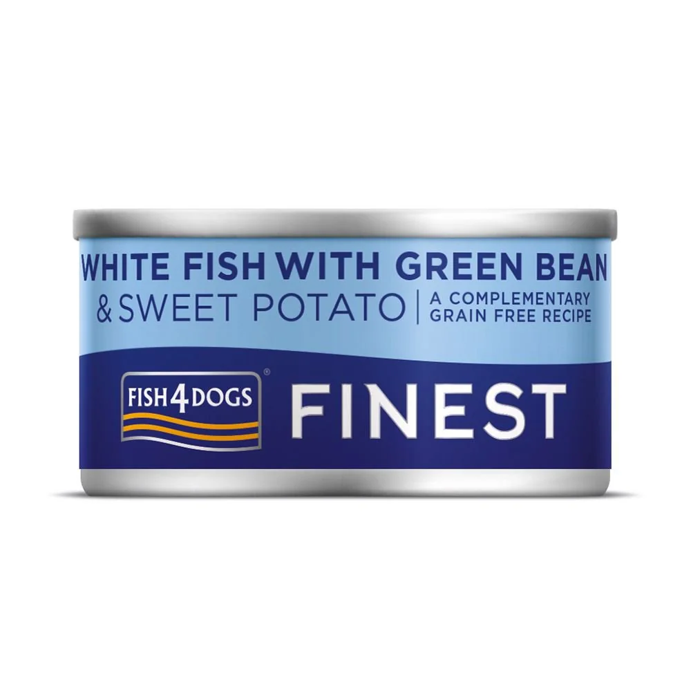 Fish4Dogs Konzerva pro psy Finest s rybou, sladkými bramborami a zelenými fazolkami 85 g